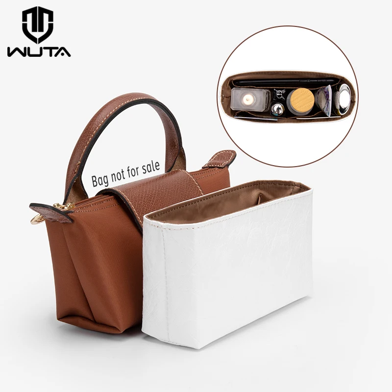 Top Trends: WUTA Dupont Paper Bag Organizer For Longchamp Mini Bag Ultra Light Waterproof Liner Purse Insert Handbag Inner Bag Accessories Shoppable Styles