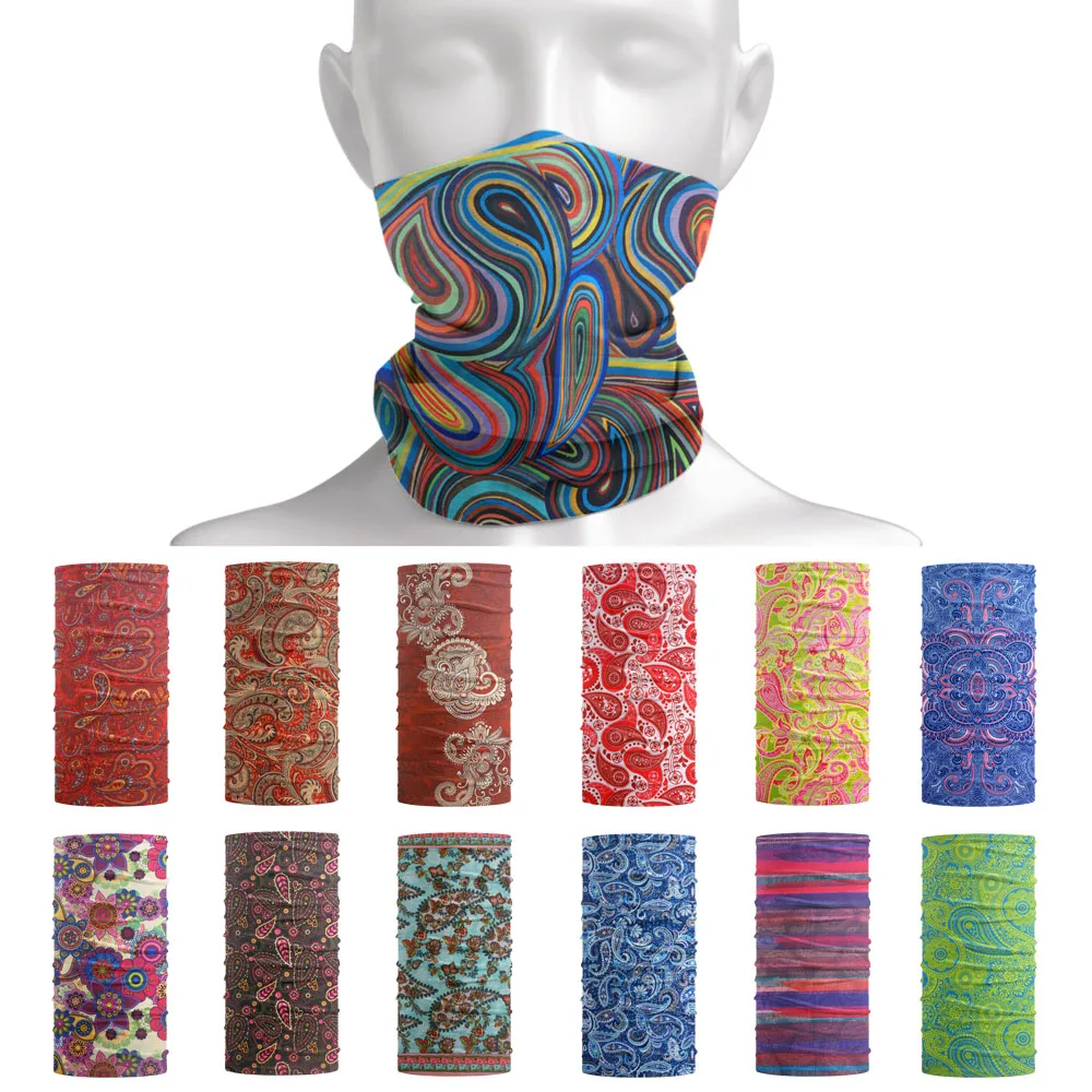 Top Trends: Colorful Paisley Neck Gaiter Tube Scarf For Women Men Windproof Riding Hiking Face Bandana Headband Seamless Face Mask Headscarf Shoppable Styles