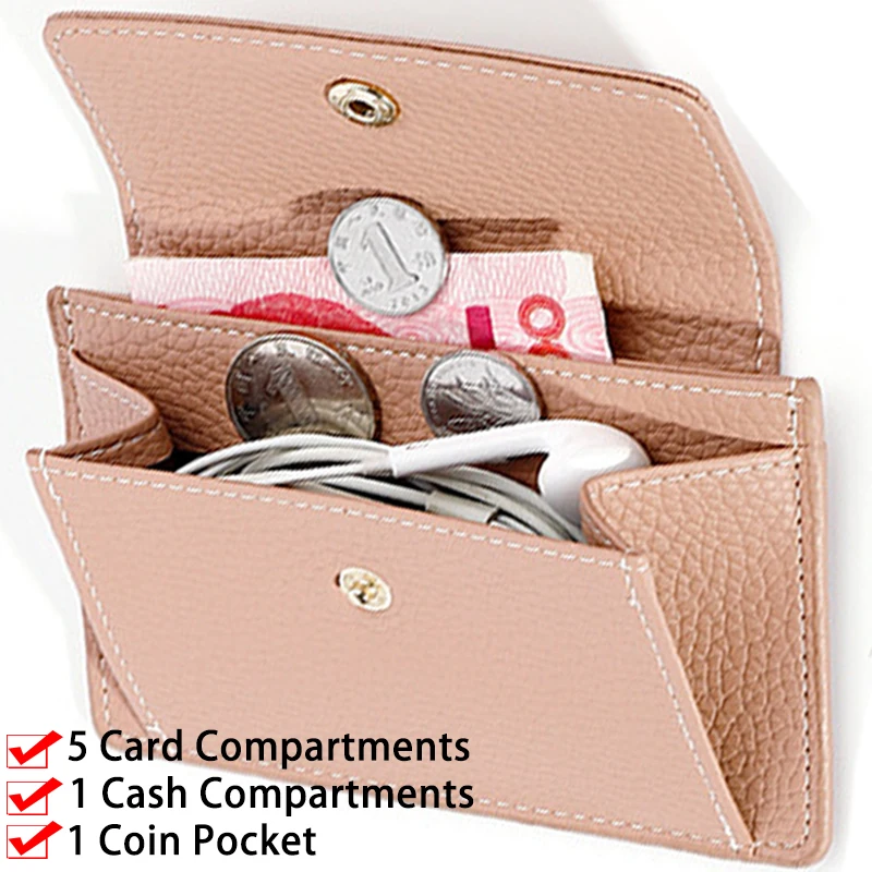 Top Trends: Women Short Wallet Fashion Simple PU Leather Small Purse Ladies Card Bag Women Clutch Bag Female Purse Money Clip Wallet Shoppable Styles