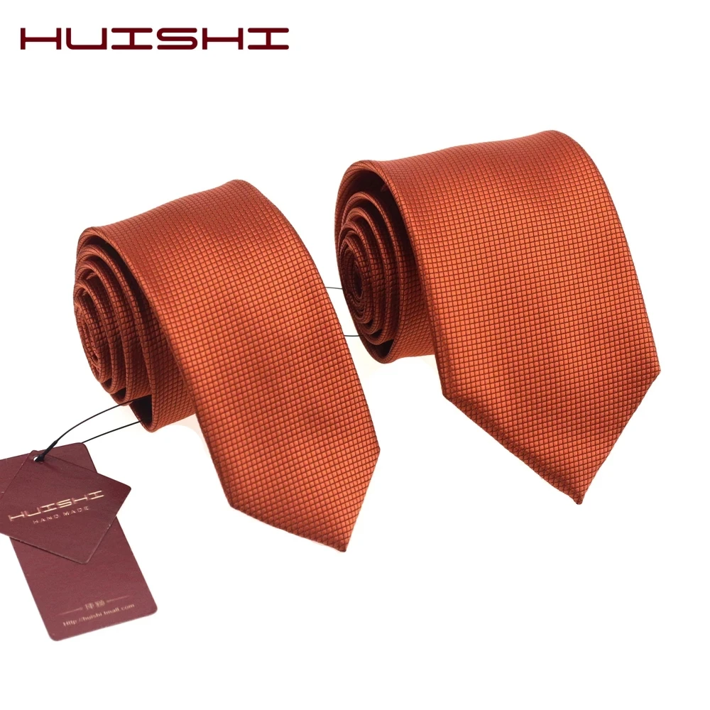 Top Trends: Solid Color Classic Men's Ties Fashion Design Slim Orange Neck Ties For Men Shirt Collar Accessorie Striped Plaid Wed Tie Cravat Shoppable Styles