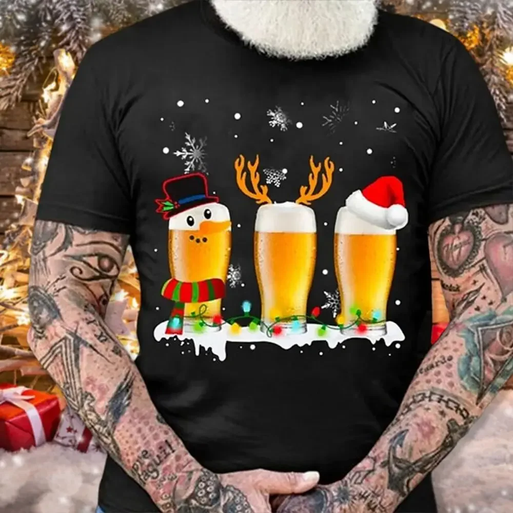 Top Trends: Christmas T Shirts For Men Fashion Hip Hop Trend Harajuku Vintage Clothes Casual O-neck Short Sleeve Top Oversized X&#039;mas T-shirt Shoppable Styles