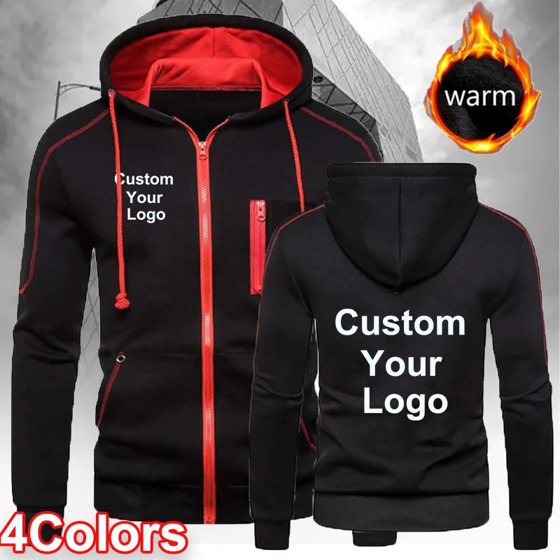 Top Trends: New Brand Mens Fashion Custom Your Logo Jacket Winter Zipper Hoodie Sweater Coat Casual Sports Jacket Shoppable Styles