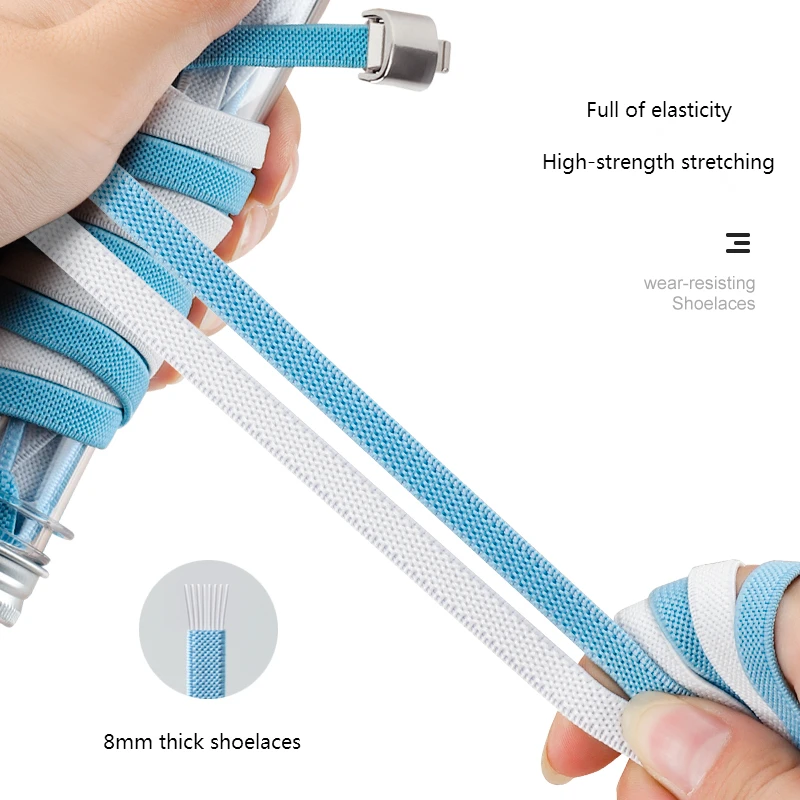 Top Trends: Cross Buckle Rubber Shoelaces Without Ties Elastic Laces Sneakers 8MM Thick Flats No Tie Shoe Laces Kids Adult Running Shoelace Shoppable Styles - Image 4