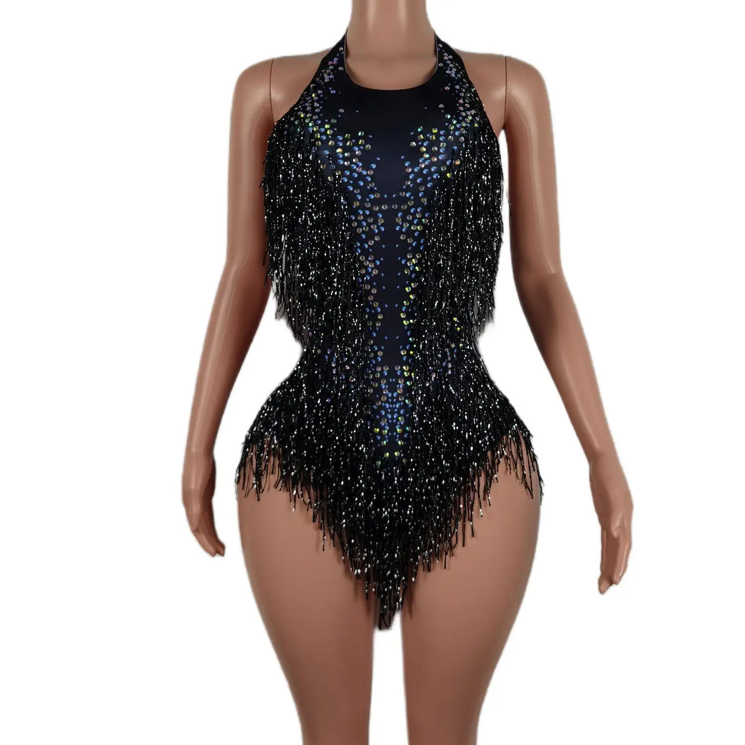 Top Trends: Sparkly Black Tassel Bodysuit Women Sexy Club Outfit Fringe Dance Costume One-piece Show Wear Singer Stage Leotard Liusu Shoppable Styles