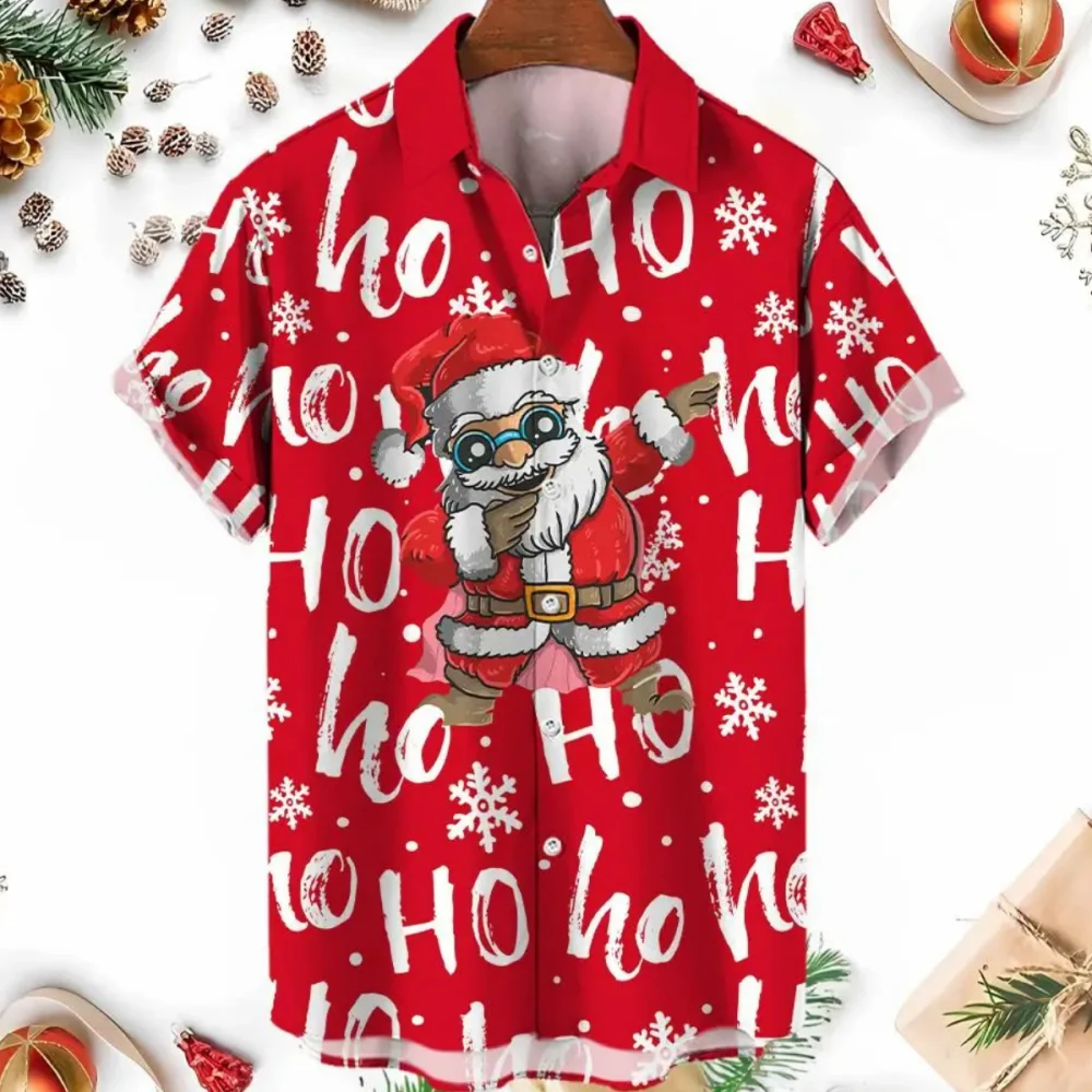 Top Trends: New Christmas Clothing Men&#039;s Shirt Short Sleeve Tops 3d Santa Claus Graphic Shirt Male And Women Oversized Apparel Shoppable Styles