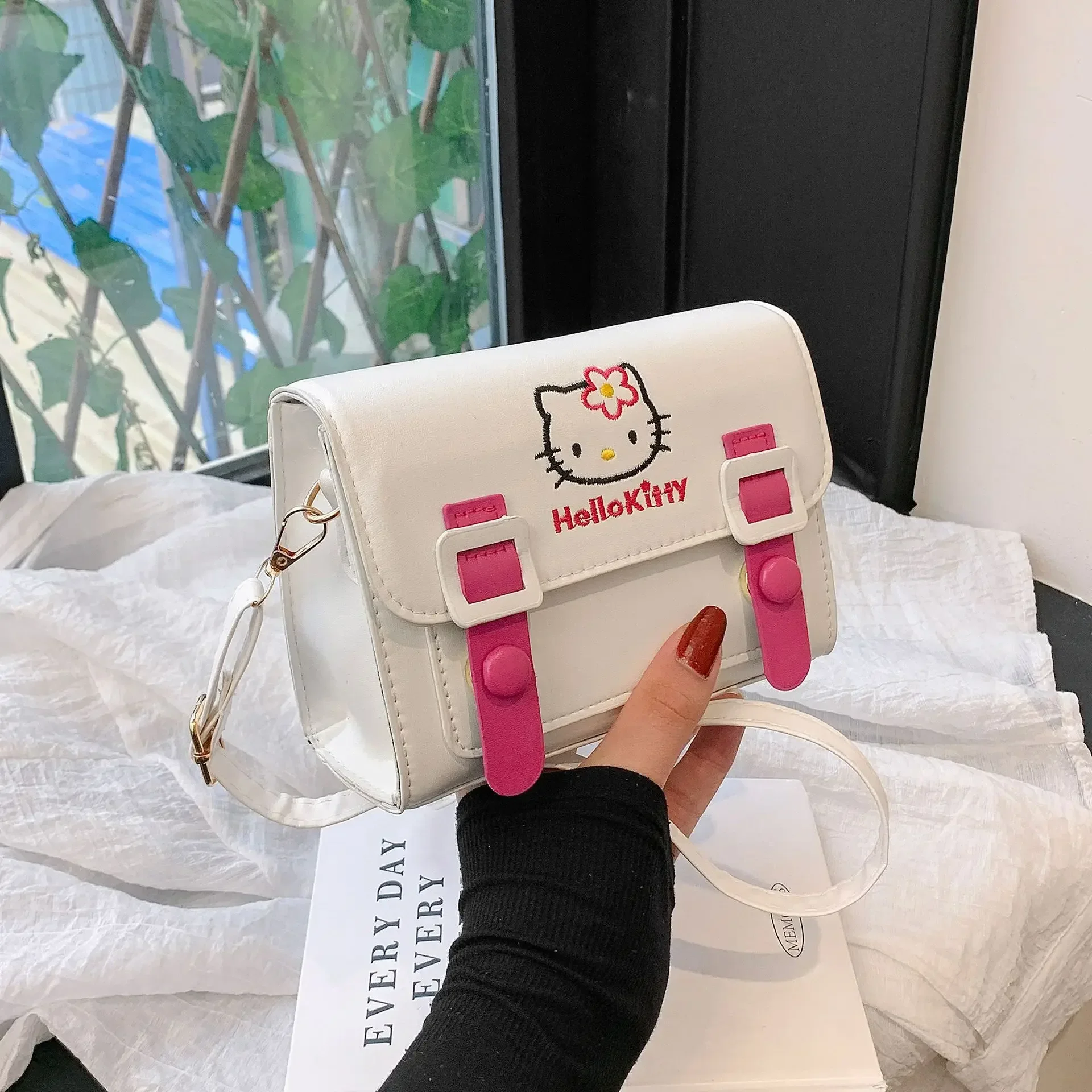 Top Trends: Sanrio Hello Kitty Women's Shoulder Bag Sweet Girl Cartoon Fashion Niche Design Crossbody Bag Color Contrast Jk Small Square Bag Shoppable Styles