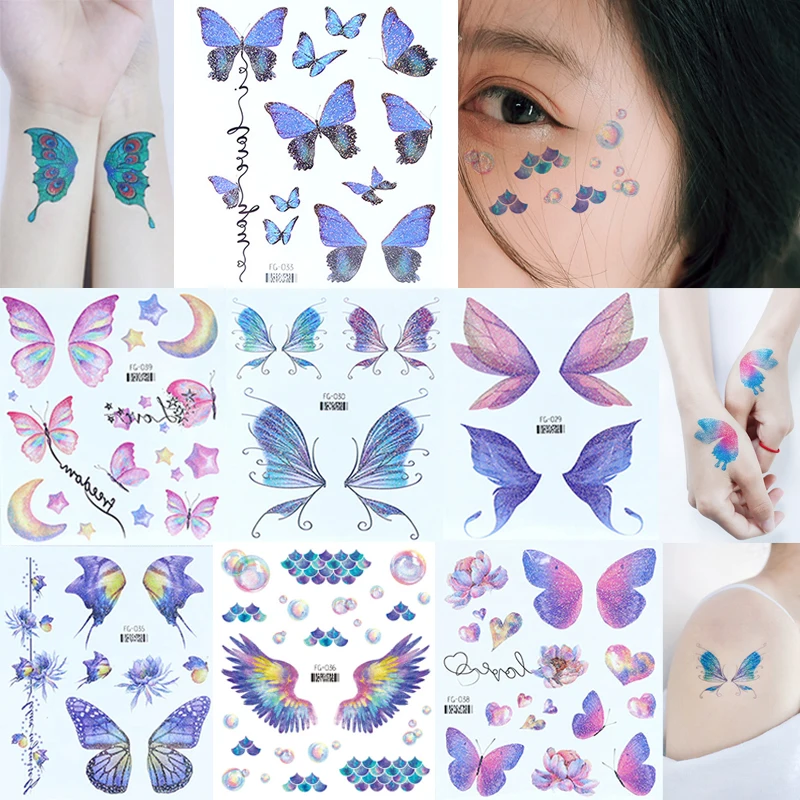 Top Trends: Temporary Butterfly Body Tattoos Stickers Wing Pattern Insect Flase Stickers For Festival Party Body Art Decoration Waterproof Shoppable Styles