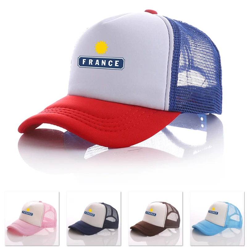 Top Trends: Custom Any Name France Baseball Caps Truck Cap Mesh Sponges Trucker Caps Men Summer Adult Outdoor Sport Travel Dad Cap Snapback Shoppable Styles