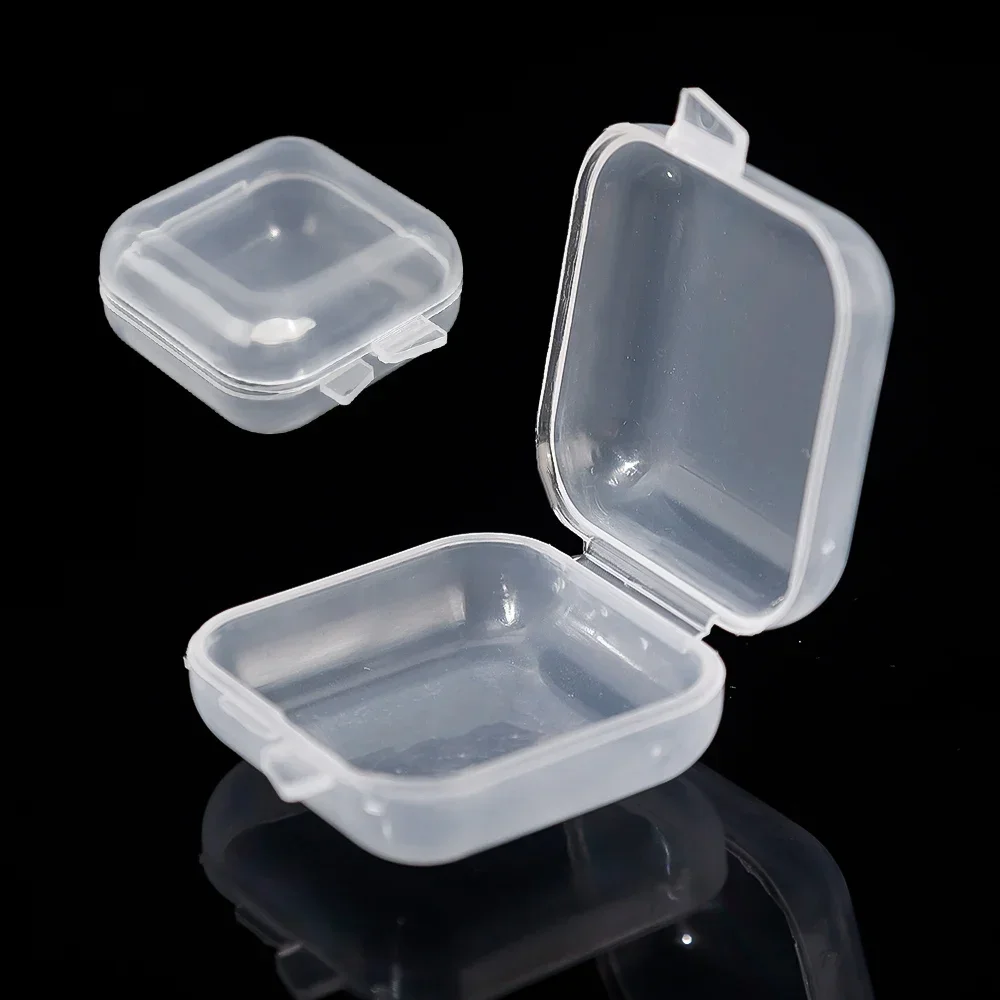 Top Trends: 5 / 50pcs Plastic Storage Box Square Transparent Organizer For Necklace Earrings Rings Jewelry Packaging Boxes Storager Container Shoppable Styles - Image 6