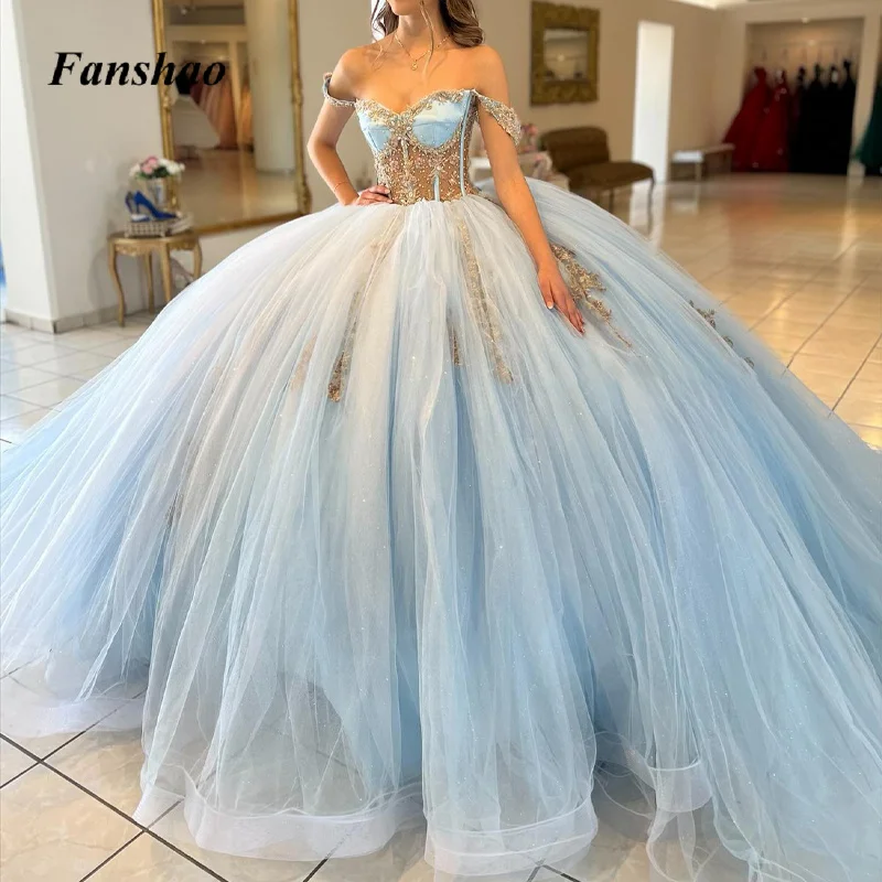 Top Trends: Fanshao Ball Gown Dresses For Girls Saudi Arabric Tulle Illusion Boat Neck Chapel Train Backless Appliques Lace Up Custom Made Shoppable Styles