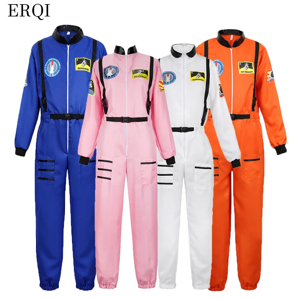 Top Trends: Astronaut Costume Space Suit For Adult Cosplay Costumes Zipper Halloween Costume Couple Flight Jumpsuit Plus Size Uniform Shoppable Styles