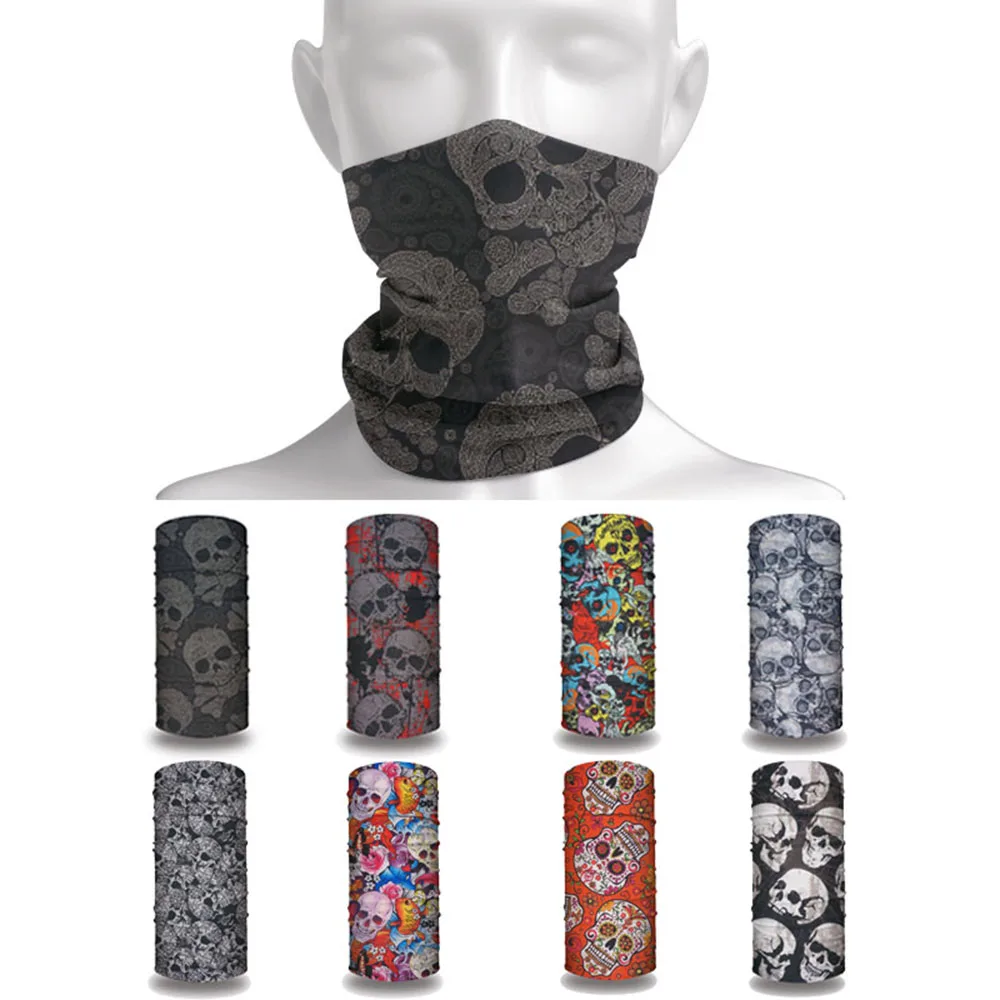 Top Trends: Novelty Black Skull Paisley Printed Bandana Headband Windproof Running Motocycling Face Mask Neck Gaiter Snood Halloween Scarf Shoppable Styles