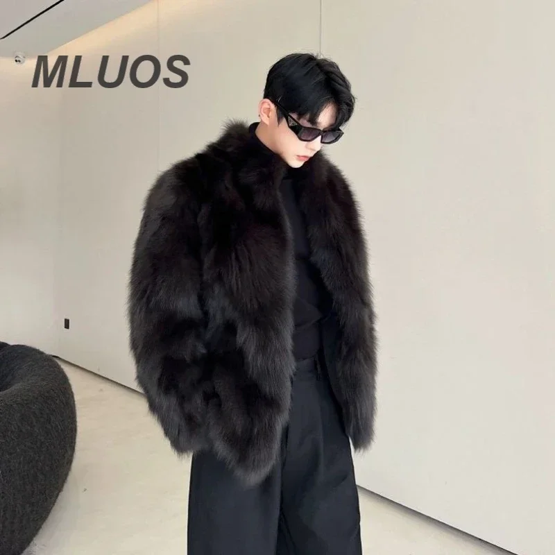 Top Trends: Man Clothes Fur Imitation Leather Jacket Thickened Fox Mink Coat Fashion Trend Street Winter New Fur One Coat Luxury Coat Men Shoppable Styles