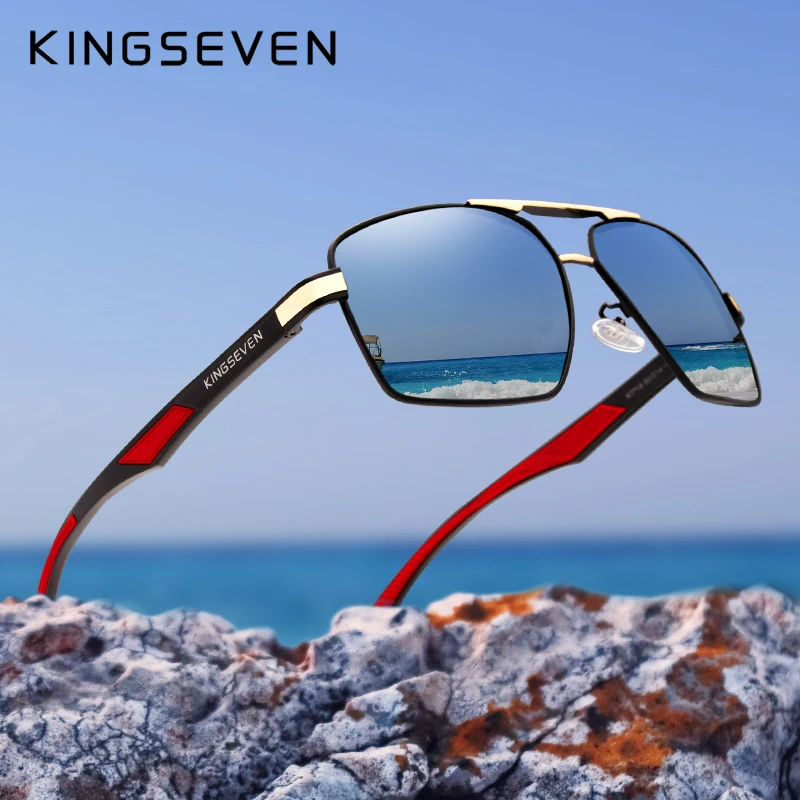 Top Trends: KINGSEVEN Aluminum Men&#039;s Sunglasses Polarized Lens Brand Design Temples Sun Glasses Coating Mirror Glasses Oculos De Sol 7719 Shoppable Styles