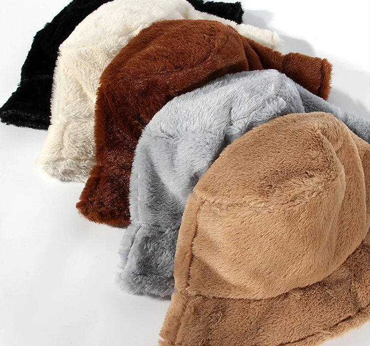 Top Trends: 2023 Winter Faux Fur Fluffy Bucket Hats Women Autumn Outdoor Thick Warm Hat Soft Furry Fisherman Cap Girl Fashion Panama Cap Shoppable Styles - Image 5