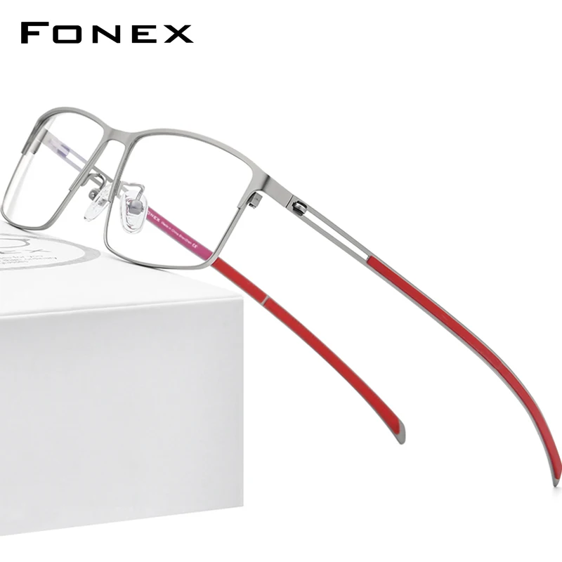 Top Trends: FONEX Titanium Alloy Glasses Frame Men 2021 Square Prescription Eyeglasses Myopia Optical Frames Korean Screwless Eyewear F1010 Shoppable Styles