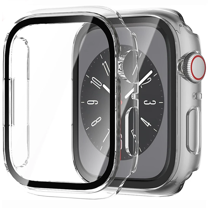 Top Trends: Tempered Glass+ cover For Apple Watch Accessories 45mm 41mm 44mm 40mm 42mm 38mm Screen Protector IWatch Case Series 9 8 7 6 SE 3 Shoppable Styles