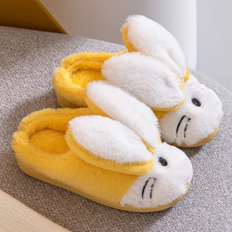 Top Trends: Rabbit Ear Children Cotton Slippers Autumn Winter Warm Home Indoor Slip-On Furry Cotton Slipper Comfort Light Non-Slip Kid Shoes Shoppable Styles