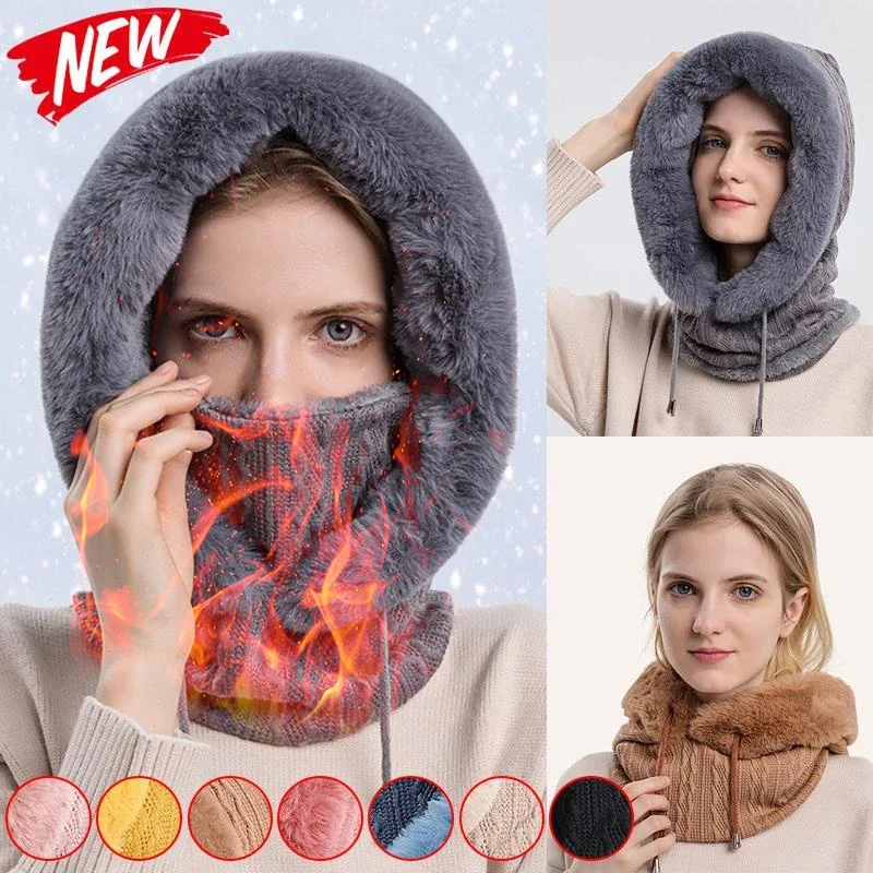 Top Trends: Winter Fur Cap Mask Set Hooded For Women Knitted Thick Plush Fluffy Beanies Cashmere Neck Warm Russia Outdoor Ski Windproof Hat Shoppable Styles