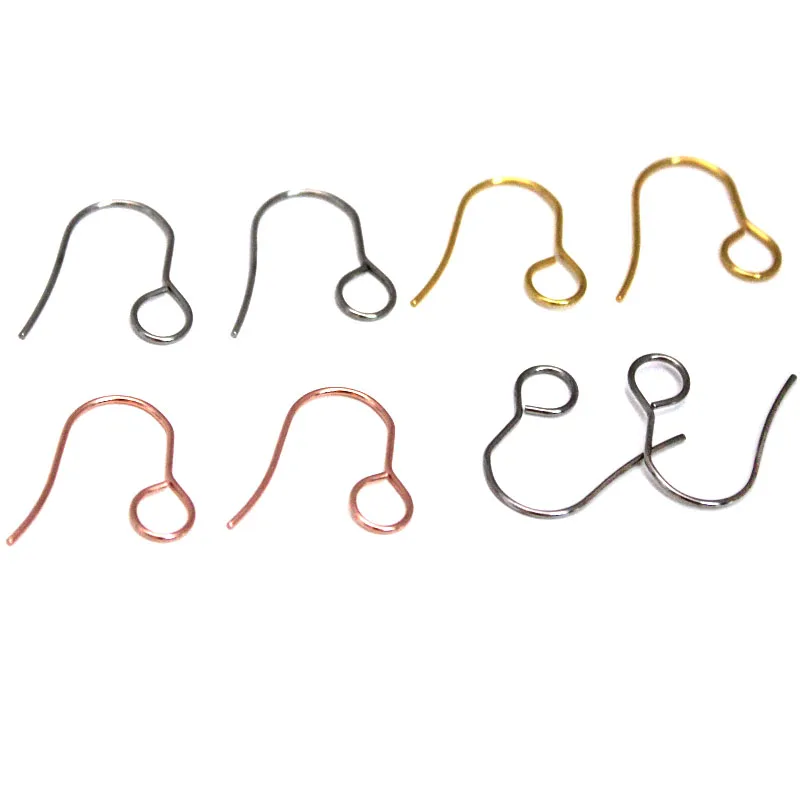 Top Trends: 100pcs / lot Stainless Steel Ear Wires Simple Earrings Hooks Gold Color For Crafts Earring Findings DIY Jewelry Making Accessories Shoppable Styles