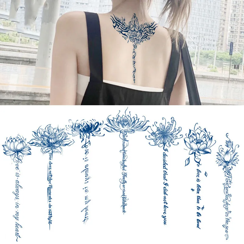 Top Trends: Semi-permanent Waterproof Temporary Tattoo Sexy Flowers Body Art Tattoo Sticker Full Fake Tatoo Women Men Shoppable Styles