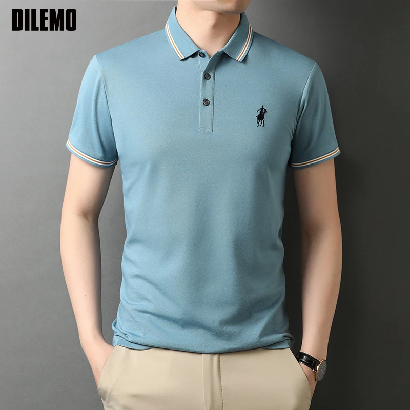 Top Trends: Top Grade New Designer Logo Brand Summer Mens Polo Shirts With Short Sleeve Turn Down Collar Casual Tops Fashions Men Clothing Shoppable Styles