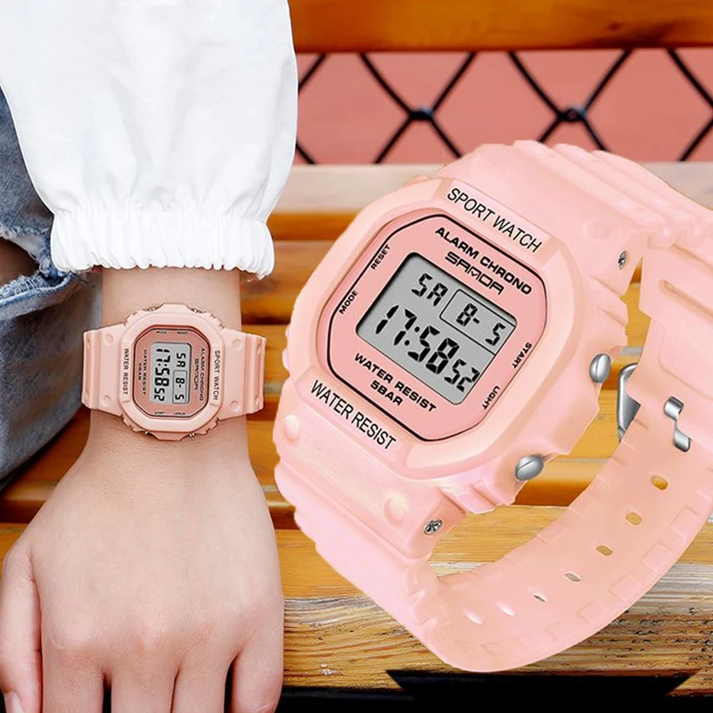 Top Trends: Transparent Digital Watch Square Women Watches Waterproof Sports Electronic Wrist Clock Watch Reloj Mujer Clocks Dropshipping Shoppable Styles