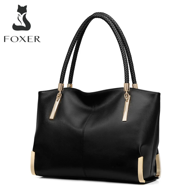 Top Trends: FOXER Brand Design Split Leather Women&#039;s Handbag Large Capacity For Ladies Top Handle Bag Luxury Shoulder Bag Female Office Tote Shoppable Styles