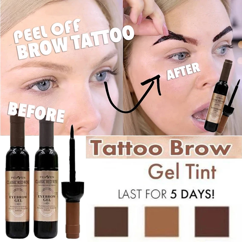 Top Trends: Peel Off Eyebrow Tattoo Gel Semi-permanent Anti-smudge Eye Brow Tint Dye Black Brown Eyebrow Dyeing Cream Women Makeup Shoppable Styles