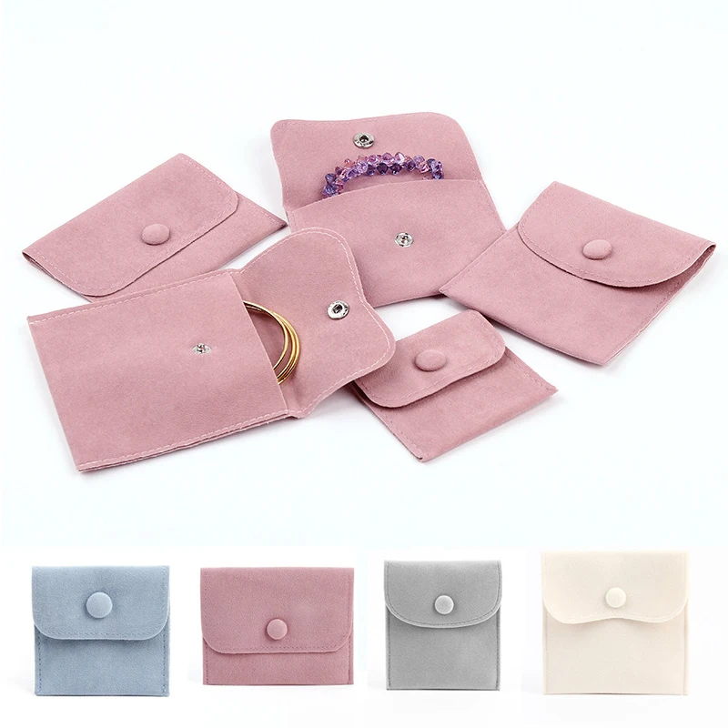 Top Trends: New 1PC Jewellery Pouch Packaging Bag Soft Velvet Gift Bracelet Necklace Earrings Rings Storage Button Velvet Bag Custom Logo Shoppable Styles