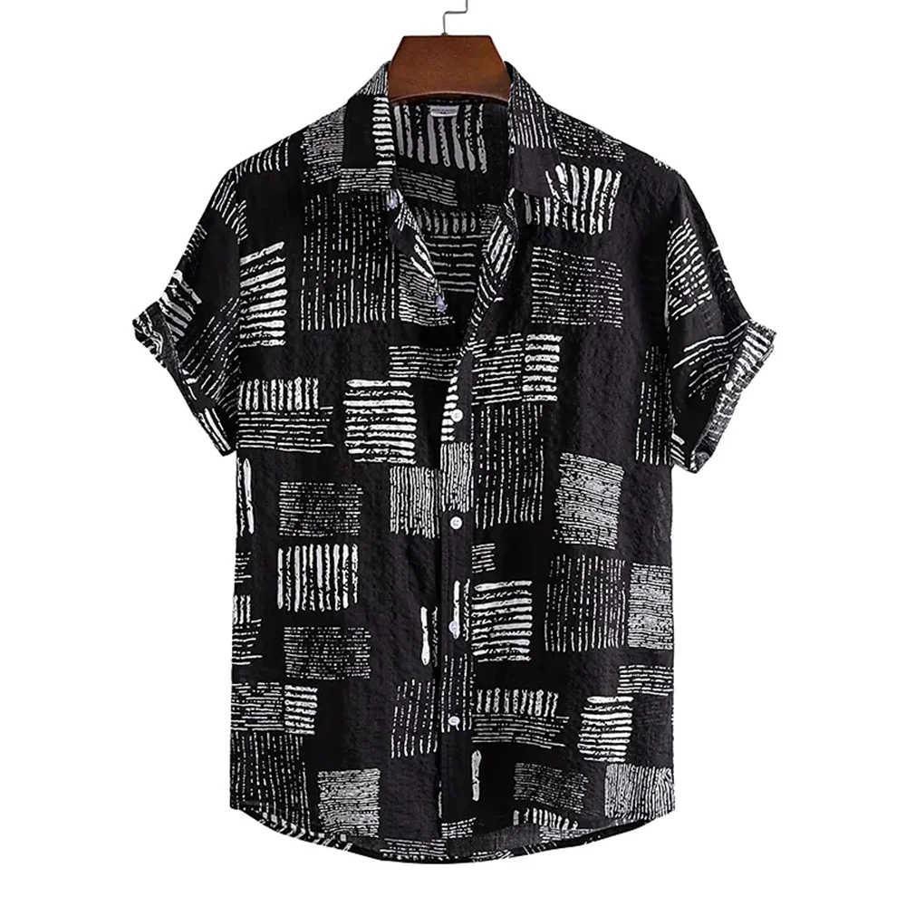 Top Trends: Vintage Summer Men&#039;s Shirt Striped Plaid Pattern Printing Senior Men&#039;s Clothing Designer Daily Outdoor Street Style Short Sleeve Shoppable Styles