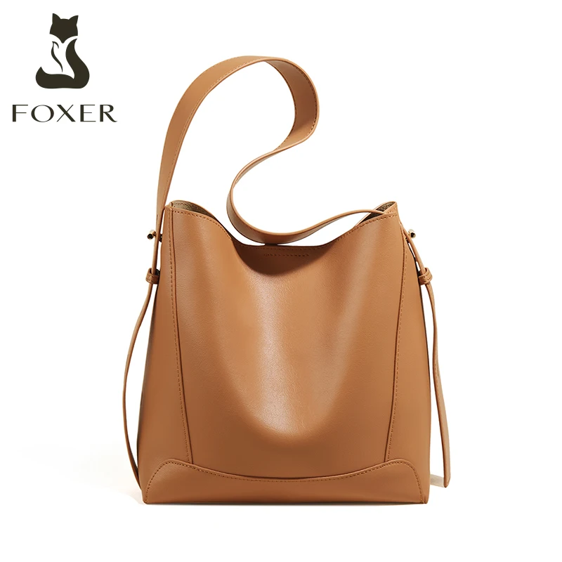 Top Trends: FOXER 2024 Classic Split Leather Shoulder Crossbody Bag Large Capacity Office Handbag Lady Fashion Women Commuter Messenger Bags Shoppable Styles