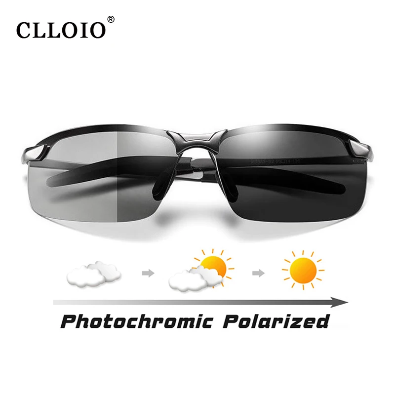 Top Trends: CLLOIO Photochromic Sunglasses Men Driving Chameleon Glasses Polarized Male Day Night Vision Driving Change Color Sun Glasses UV Shoppable Styles