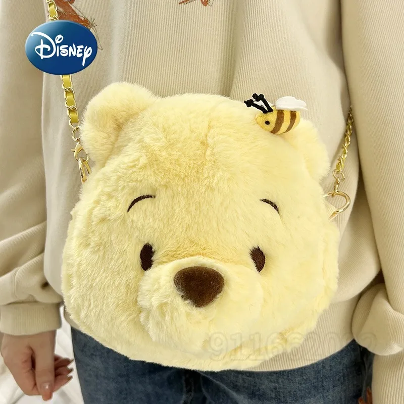 Top Trends: Disney Winnie The Pooh New Plush Bag Cartoon Cute Girl Plush Shoulder Bag Luxury Brand Fashion Girl Crossbody Bag Birthday Gift Shoppable Styles