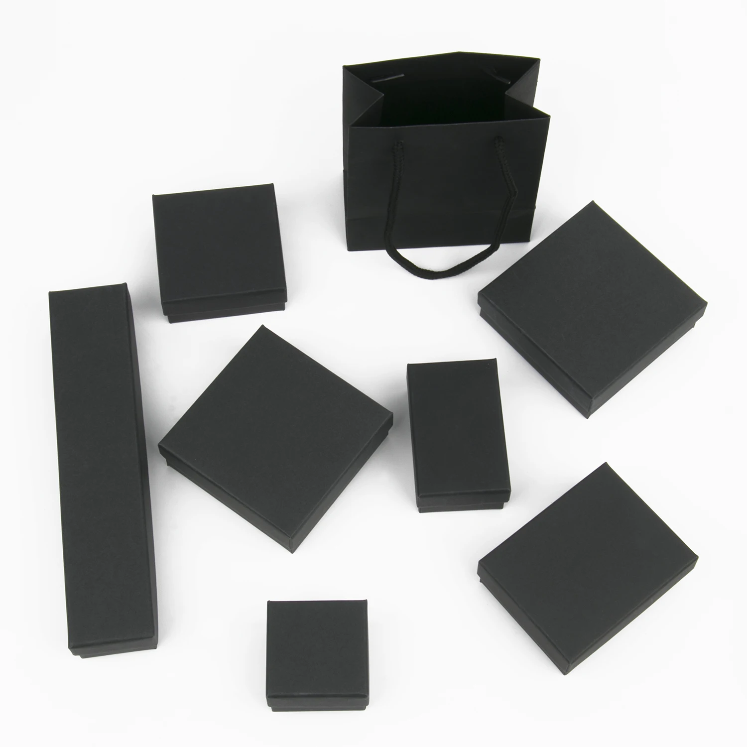 Top Trends: Black Paper Material Jewelry Boxes Cardboard Pendant Gift Box Bags Rectangle Necklace Bracelets Earrings Packaging Storag Boxes Shoppable Styles - Image 2