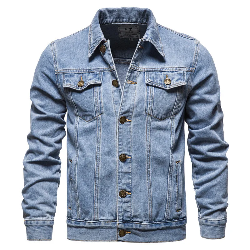 Top Trends: New 2023 Cotton Denim Jacket Men Casual Solid Color Lapel Single Breasted Jeans Jacket Men Autumn Slim Fit Quality Mens Jackets Shoppable Styles