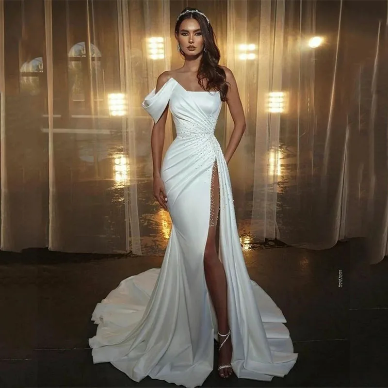 Top Trends: LORIE Elegant Tulle Mermaid Wedding Dresses Strapless Pleats Bride Dress Classic Sleeveless Wedding Gowns Shoppable Styles