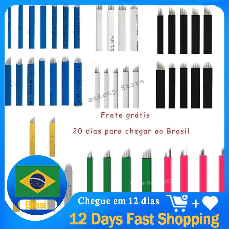 Top Trends: 100pcs Microblading Needles Nano Agulhas Lamina Multiple Para Flex 12 14 16 18 Shape Tattoo Blades For Tebori Manual Eyebrow Pen Shoppable Styles