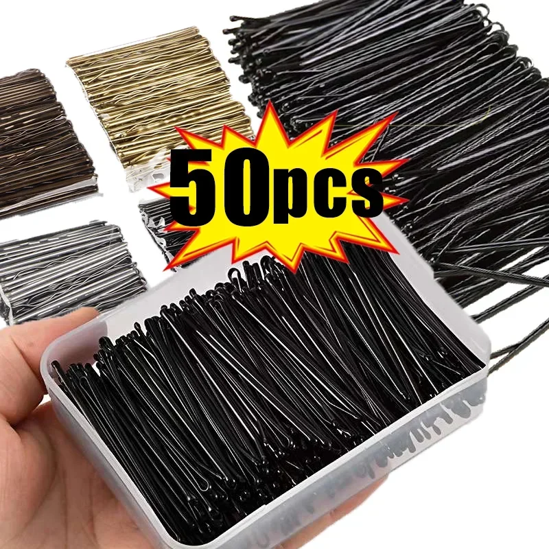 Top Trends: 50pcs Metal Side Bangs Hairpin Hair Clips For Women Girls Salon Bridal Bun Hair Styling Tools Hairpins Headwear Hair Accessories Shoppable Styles