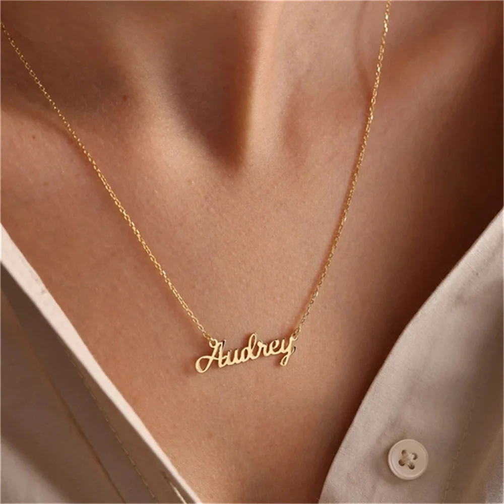 Top Trends: Custom Personalized Name Stainless Steel Gold Choker Nameplate Personalized Name Pendant Letter Necklace Jewelry Gift For Mama Shoppable Styles