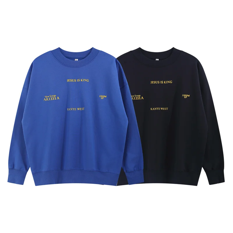 Top Trends: Kanye Long Sleeve T-Shirt Jesus Is King Best Quality Blue Black Men's Women's Thickened Fabric Ye Tour Sweatshirt Pullover Shoppable Styles