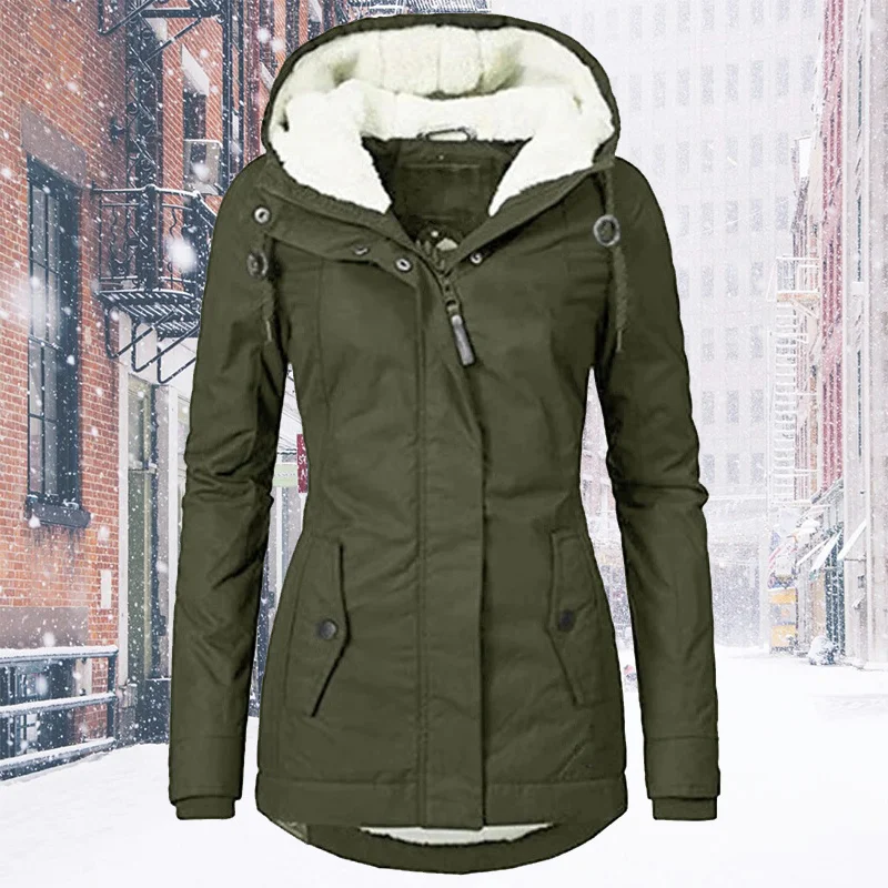 Top Trends: Women&#039;s Autumn Winter Coat Warm Solid Plush Thickened Long Jacket Outdoor Hiking Hooded Casual Windproof Parka Coat Overcoat Shoppable Styles