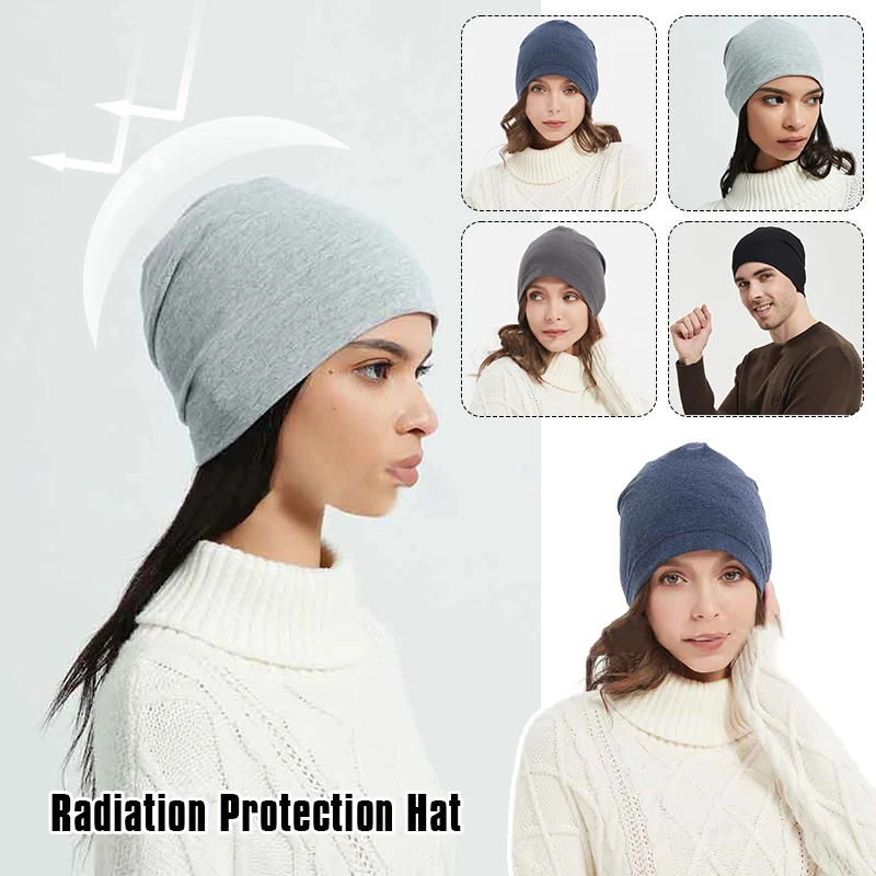 Top Trends: Anti Radiation Cap Silver Fiber Anti Radiation Cap Computers Electromagnetic Wave Rfid Shielding EMF Protection Hat Beanies Shoppable Styles - Image 5