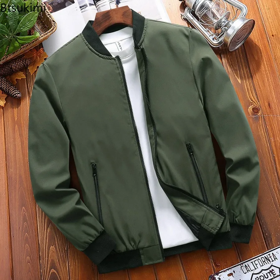 Top Trends: 2024 Spring Autumn Men Bomber Jackets Male Outwear Slim Fit Solid Color Coats Fashion Man Streetwear Baseball Jackets Clothing Shoppable Styles