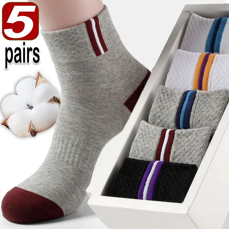 Top Trends: 5Pairs Men Bamboo Fiber Summer Autumn Male Designer Socks Breathable Cotton Soft Sports Sock Deodorant High Quality Ankle Socks Shoppable Styles