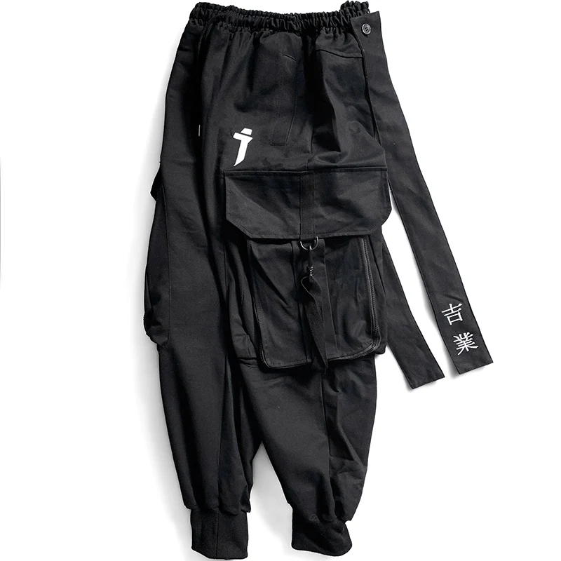 Top Trends: 11 BYBB'S DARK Techwear Cargo Pants Men Hip Hop Big Pockets Joggers Trousers Elastic Waist Ribbon Harajuku Streetwear Pant Male Shoppable Styles - Image 6