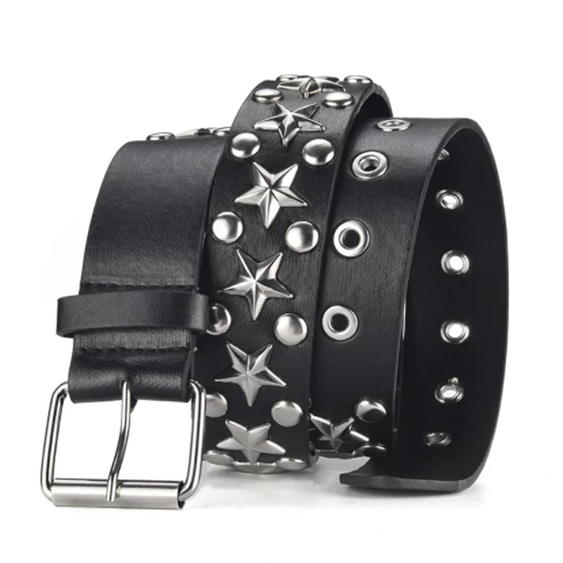 Top Trends: Classical Punk Spike Belt Y2k Men&#039;s Leather Belt Rivet Rock Star Beads Leather Belt Women Studded Punk Rock Clothes Waistband Shoppable Styles