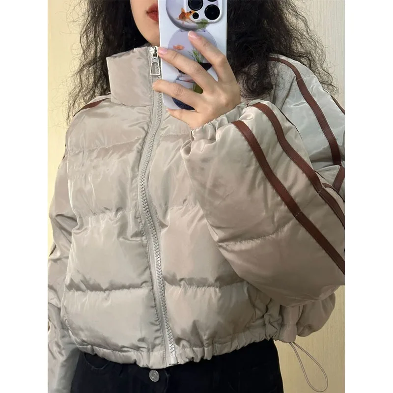 Top Trends: Deeptown American Vintage Cropped Puffer Jacket Women Winter Warm Short Padding Korean Fashion Streetwear Y2k Aesthetic Outwear Shoppable Styles