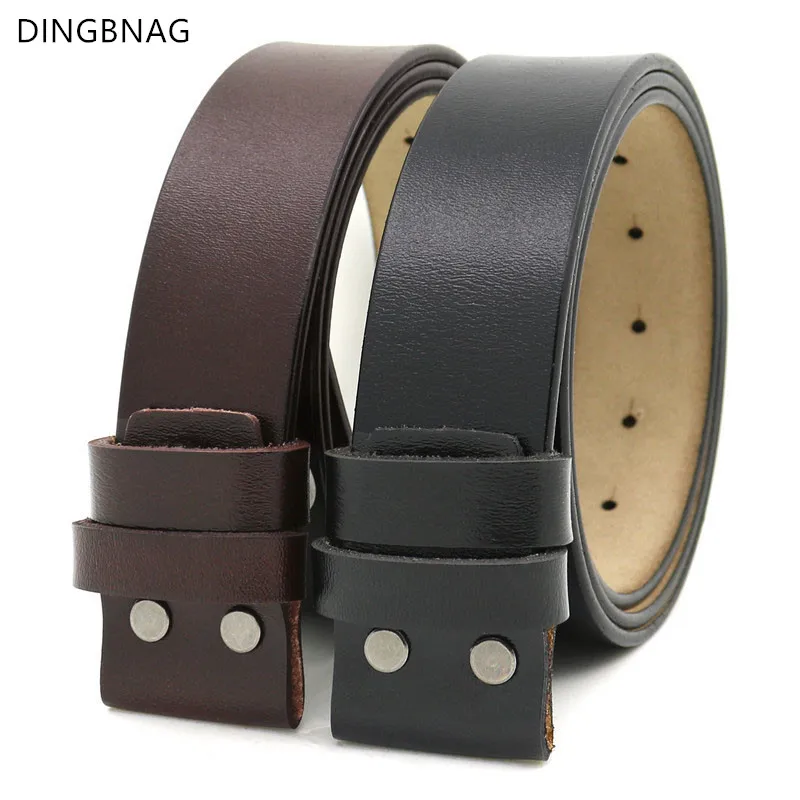 Top Trends: Mens Belt Pure Cowhide Belt Strap 3.8CM No Buckle Genuine Leather Belts With Holes High Quality Belt Shoppable Styles