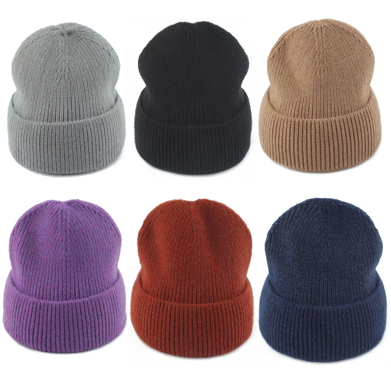 Top Trends: Winter Hat Women New Skullies Beanies For Men Solid Color Warm Knitted Hat Female Beanie Caps Warmer Bonnet Fashion Hip Hop Cap Shoppable Styles